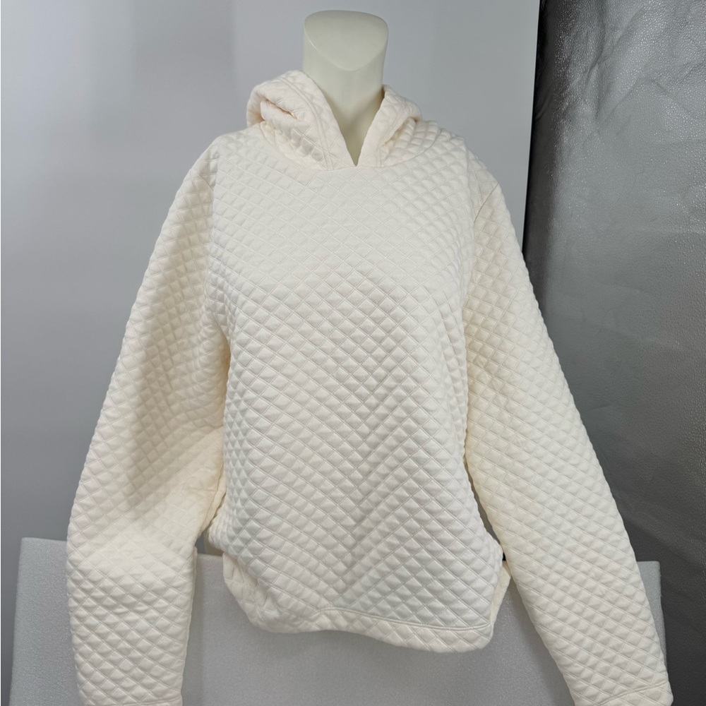 Quilted Ivory Hoodie for Women